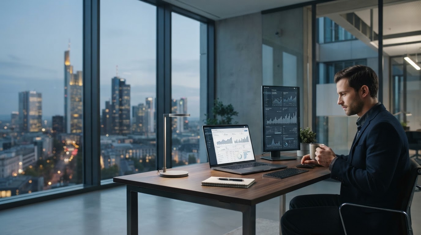 AdlerKryptoAI Dashboard mit Risiko-Rendite-Regler zur Portfolio-Erstellung